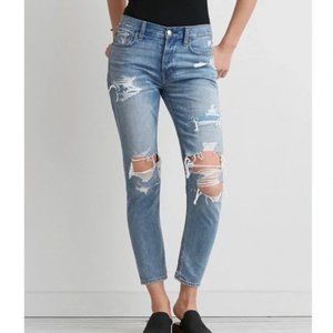 American Eagle Hi Rise Straight Jeans - Distressed